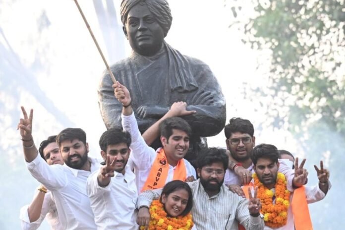DUSU Election Results: দিল্লি বিশ্ববিদ্যালয় ছাত্র সংসদ নির্বাচনে জয়ী এবিভিপি প্রার্থীরা