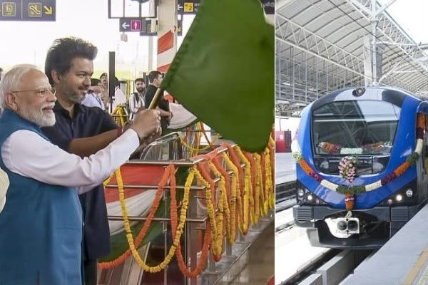 Chennai Metro Project: চেন্নাই মেট্রো প্রকল্পের উদ্বোধনের পর মেট্রোয় সফর করছেন প্রধানমন্ত্রী নরেন্দ্র মোদী এবং তামিলনাড়ুর মুখ্যমন্ত্রী সি জোসেফ বিজয়