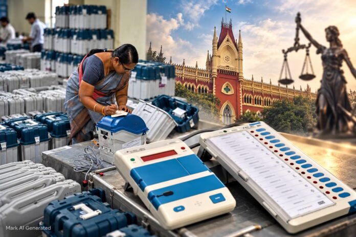EVM data High Court: কলকাতা হাইকোর্টের নির্দেশ ও ইভিএম মেশিনের ছবি